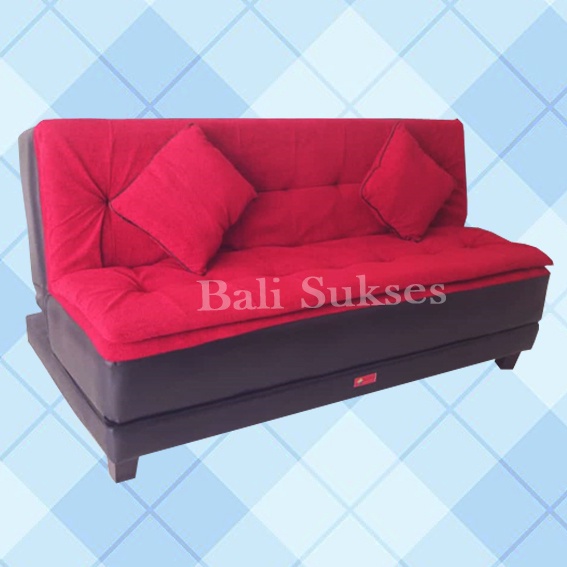 sofa bed merah
