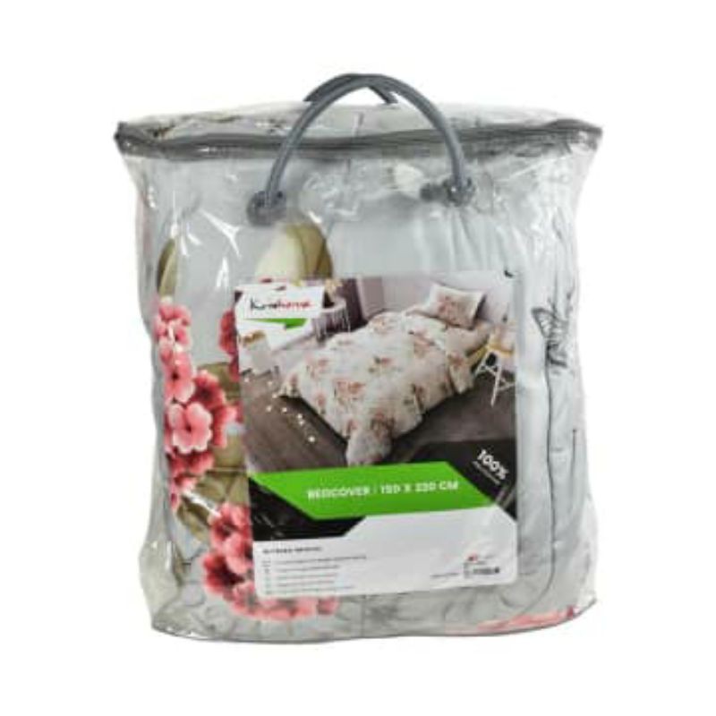 Jastip Ace Hardware Sleep Lite 150x220 Cm Bed Cover Flower - Abu-Abu