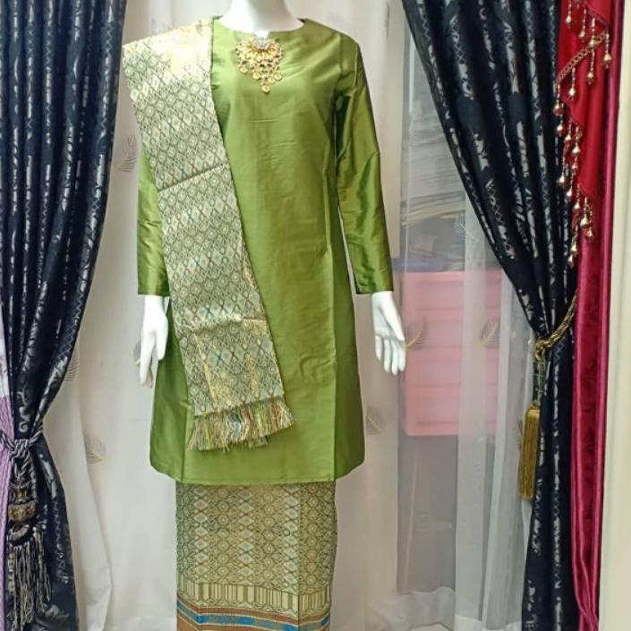 set baju kurung songket melayu / setelan baju kurung dan songket / baju kurung / songket / stelan ga