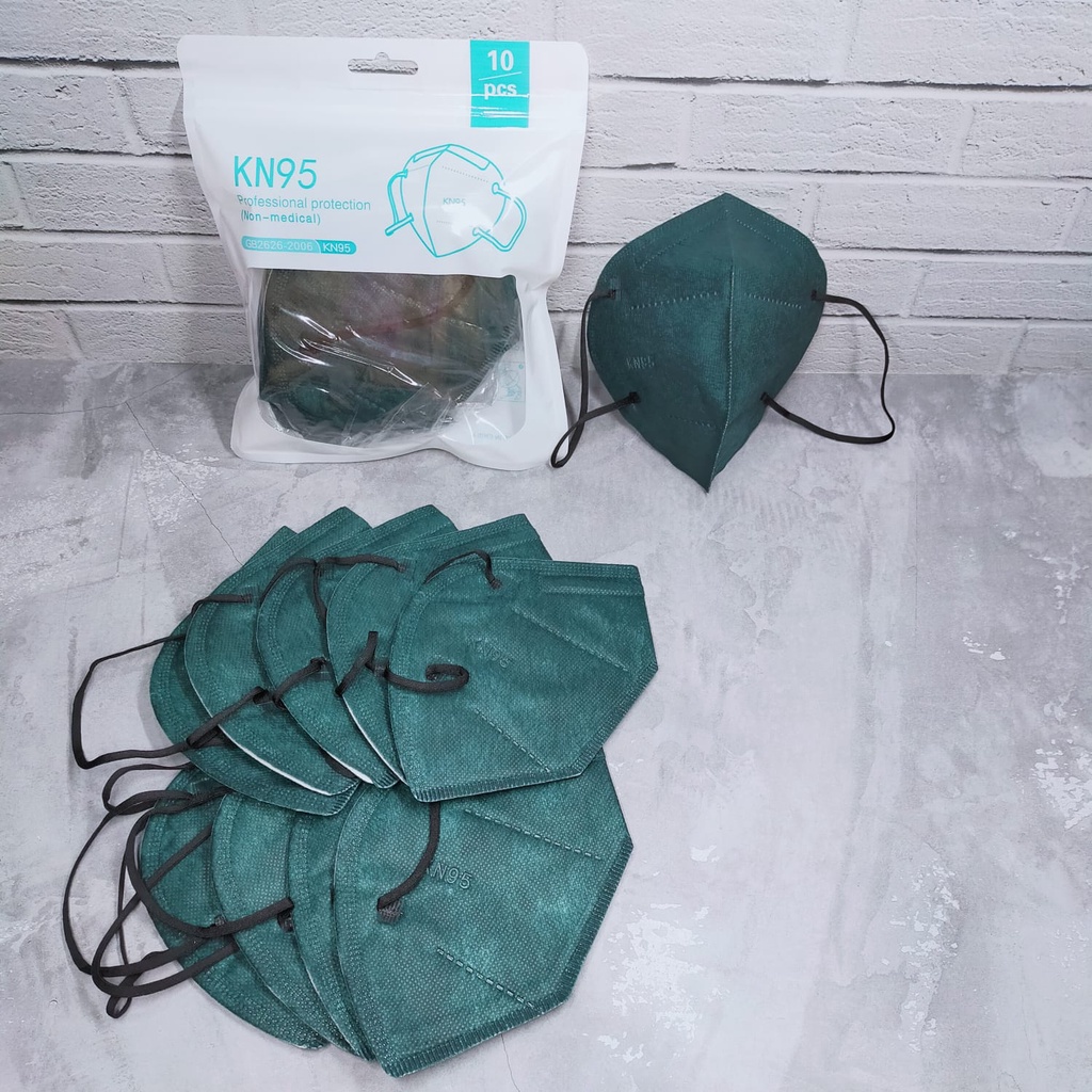 MASKER KN95 5PLY - KN 95 5LAPIS WARNA ISI 10PC MAROON - MOCCA - HIJAU ARMY - PINK SOFT - KUNING MUST