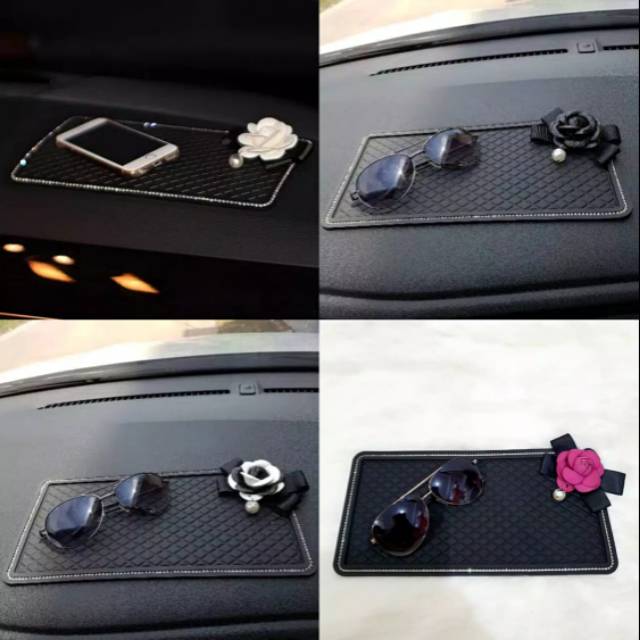 Alat dasbord anti slip mobil bunga rose DASMAT BUNGA // Anti selip FLower Bunga Bling blink