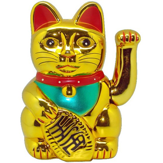 lucky cat hoki baterai / kucing rejeki 18.2cm 7inch