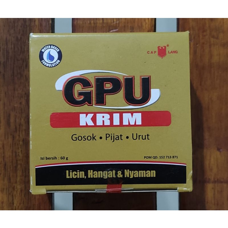 Gpu Krim Aroma Jahe 60 Gram / meredakan pegal linu / nyeri sendi / sakit punggung / keseleo