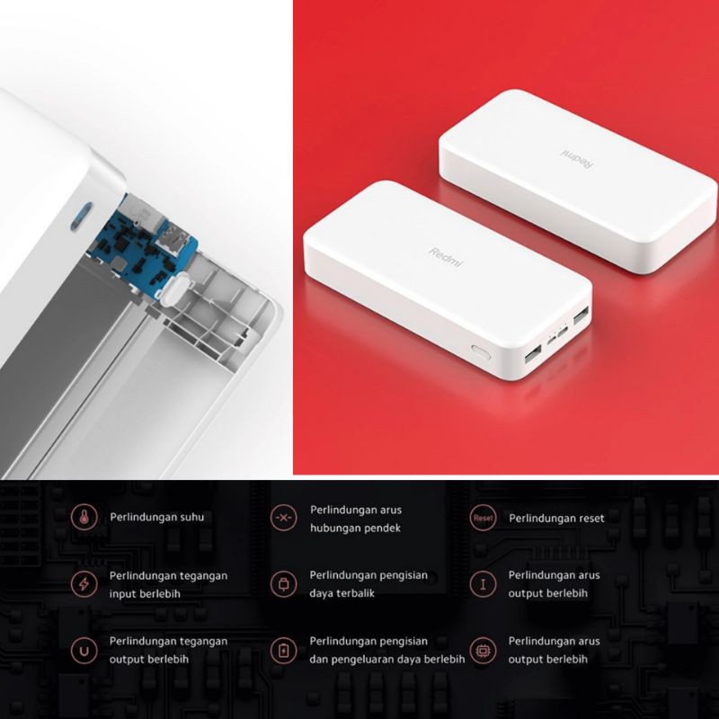 Xiaomi Powerbank 20.000 mAh Redmi Fast Charging Original Garansi Resmi TAM 18W Power Bank