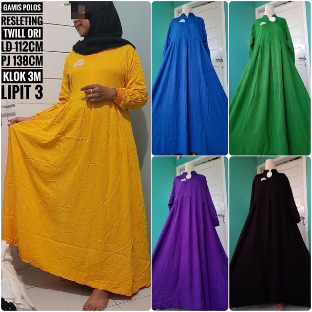 Gamis  twil polos ori