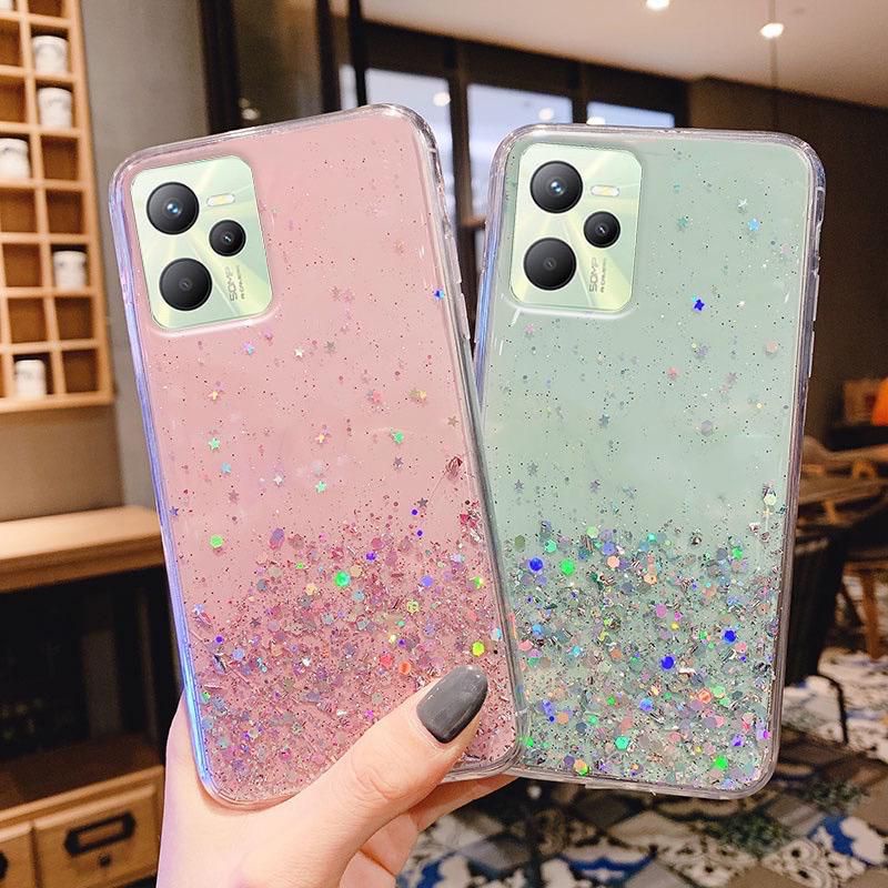 Realme C30 C31 C35 / R.Narzo 50A Prime Casing Soft Case Tpu Bahan Premium Glitter Glossy