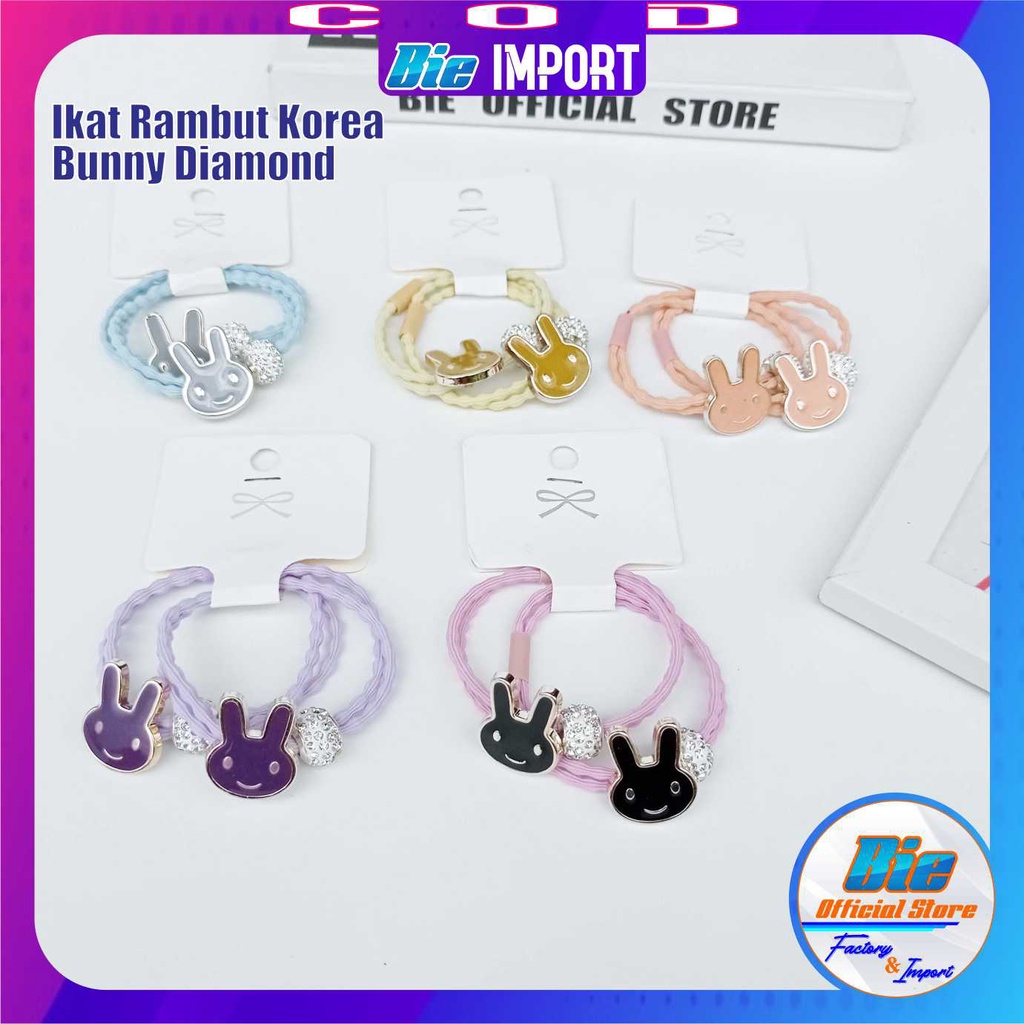 Ikat Rambut Korea Bunny Mutiara Perl 2 Layer Premium Impor Best Seller