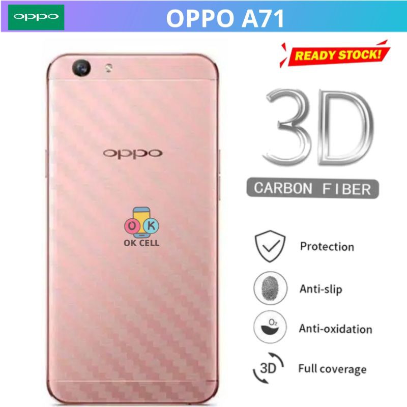 Skin Carbon 3D Oppo A71 Garskin Sticker Karbon Anti Gores Belakang Back Cover Premium