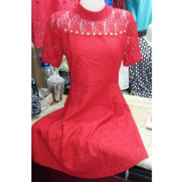 Dress wanita brokat/dress pesta/dress natal/dress viral