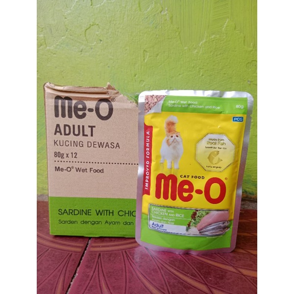 Me-O Pouch 80gr kitten dan adul, wet food all varian