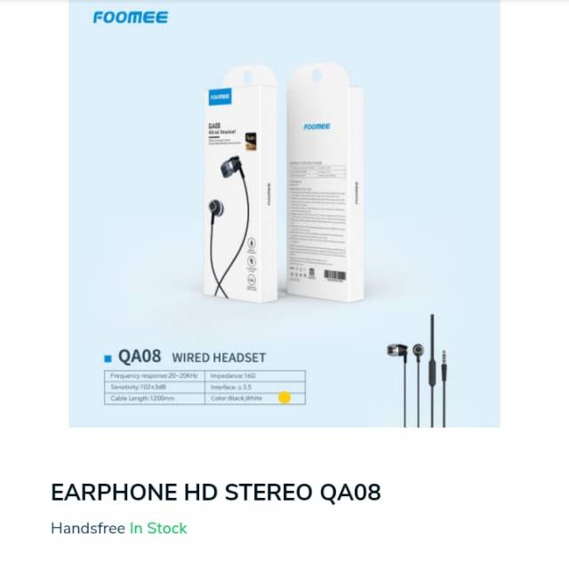 FooMee QA08 Earphone | headset FooMee | Hansfree FooMee