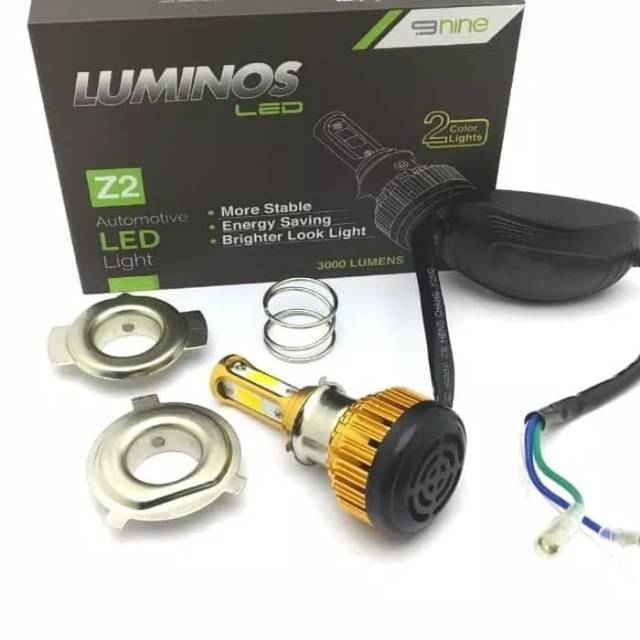 LAMPU LED MOTOR Z2 Z3 3SISI NINE LUMINOSLED HI LOW 2WARNA WHITE  KUNING