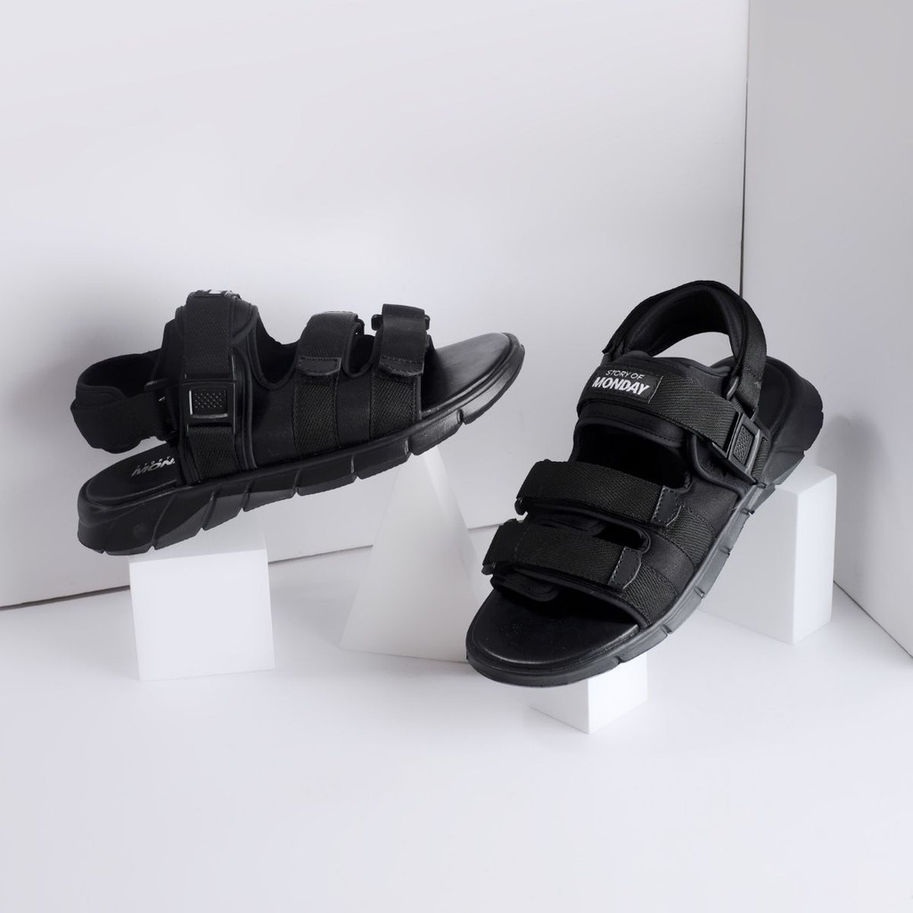 Bima Full Black | Sandal Gunung Original Casual Santai Kasual Pria Sendal Footwear | FORIND Monday