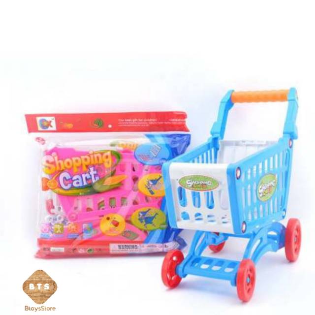 1set Mainan  Troli  Kereta Belanja Supermarket Mainan  Anak  
