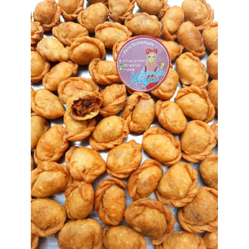 Pastel abon kue bawang  garpu pastel mini kriuk cemilan crispy keripik bawang snack lebaran hampers kue kering