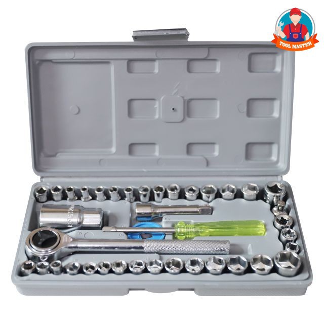 COD - Tool Master Kunci Shock 40pcs Mobil Sepeda Motor Set Terlengkap sok Sock Socket Tool Kit Ring-3
