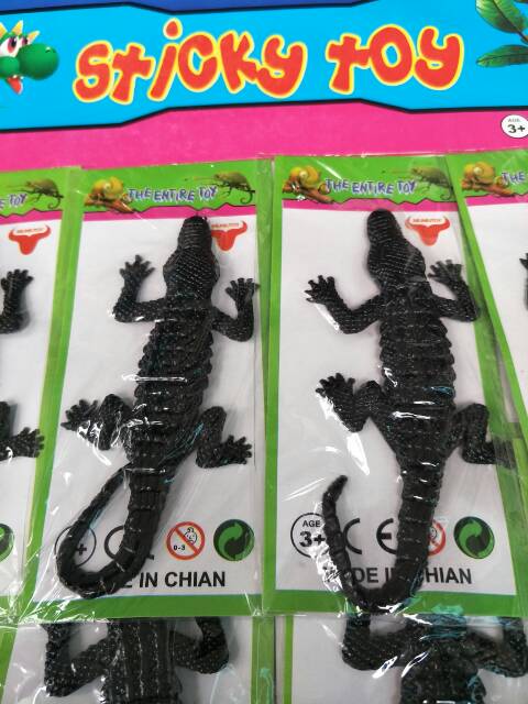 Mainan Sticky Toys Buaya / Dino / Ular / Kelabang / Laba Laba Hitam Jumbo Prank Toys Jelly Karet bisa Nempel Melar Stretchy Murah