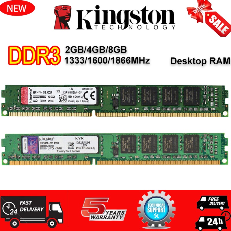 Kingston Memory DDR3 2GB 4GB 8GB 1333 / 1600 / 1866MHz Untuk Desktop