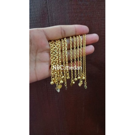 Gelang Nury rantai Medan replika mas 24k,mewah,cocok buat kado, pesta atau acara tertentu,ukuran baca keterangan ya