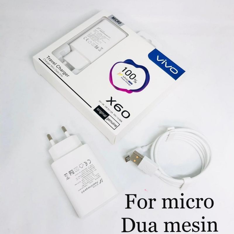 TRAVEL CHARGER VIVO X60 USB ANDROID MICRO 1USB CASAN VIVO X60 USB MICRO ORIGINAL FAST CHARGING