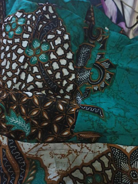 Cahaya Batik Hrb026 Kenongo Kemeja Tosca Pendek Pekalongan Padi M L Xl Sogan Tulis Kemeja Batik