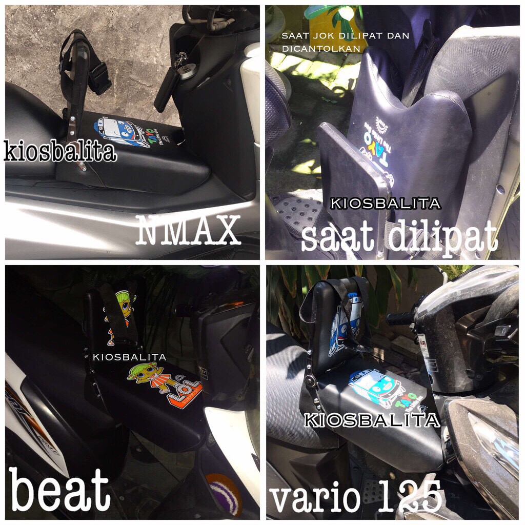 FREE MASKER &amp; BUBBLE WRAP!! JOK PORTABLE KURSI BONCENGAN MOTOR ANAK + SANDARAN JOK + SAFETY BELT