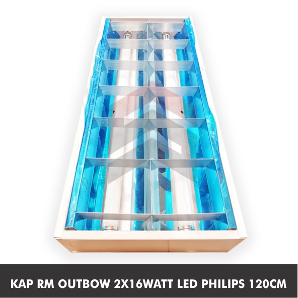 Kap RM Outbow Lampu TL T8 Philips Tube Ecofit LED 2x16 Watt / 120cm
