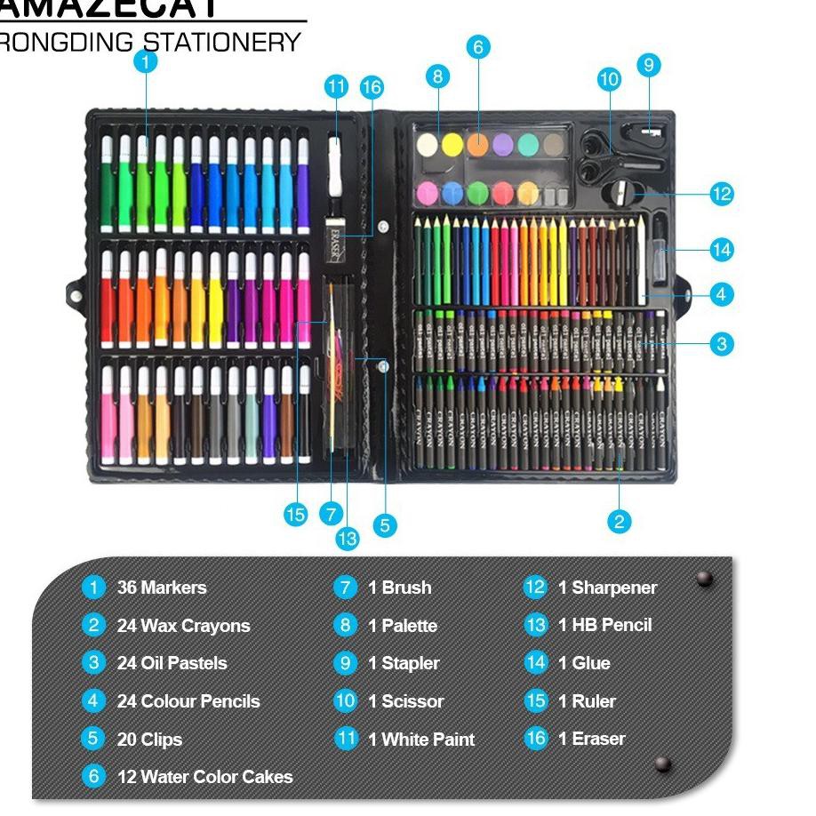 

8.8 sale Pensil Warna Faber Castell Crayon Set Spidol Warna Alat Gambar ISI 150PCS GI49