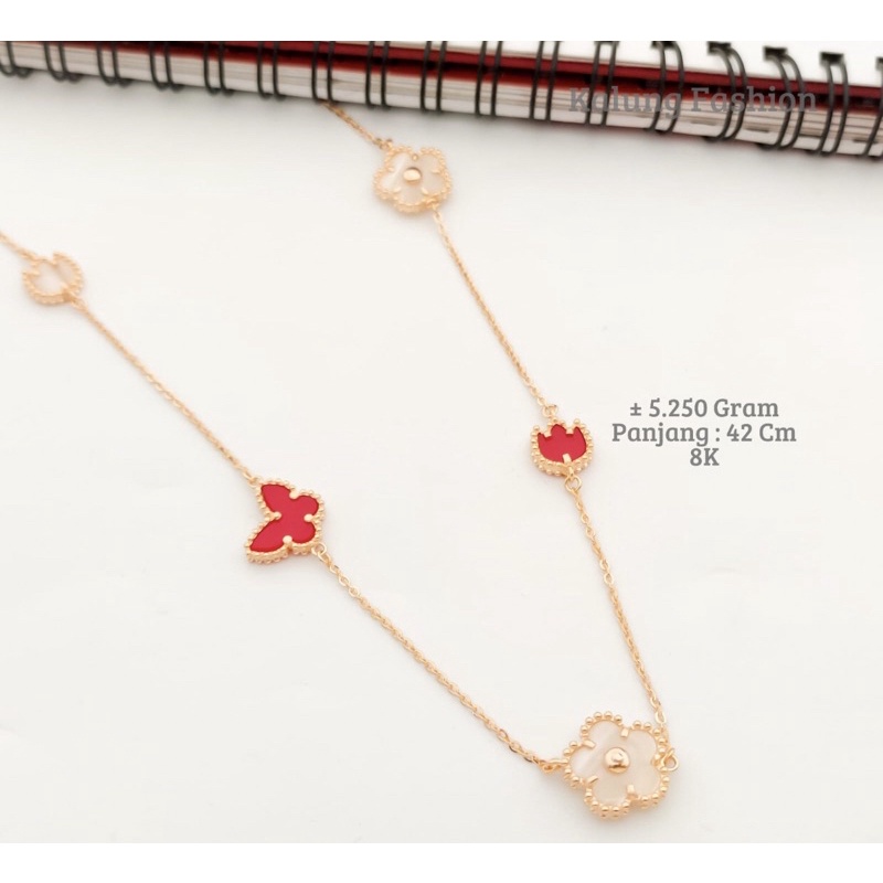 KALUNG FASHION WANITA DEWASA MODEL KUPU BUNGA KADAR 375/8K