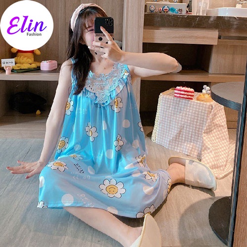 Daster Lingerie Happy Motif Daisy Flower - Baju Tidur Daster Lembut - PY-324