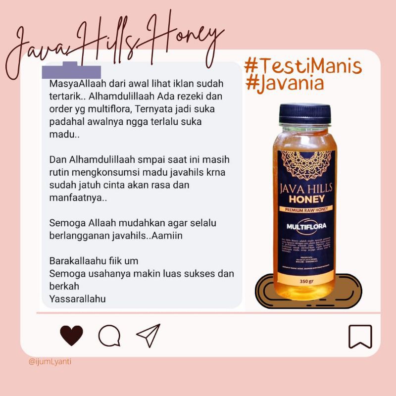 

QH MADU ASLI MURNI JAVA HILLS HONEY 100% PREMIUM RAW HONEY MULTIFLORA COFFEE BLOSSOM 1300gram