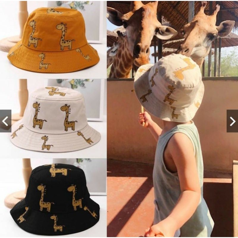 TERLARIS BANYAK MOTIF TOPI BUCKET DENGAN TALI MOTIF JERAPAH TOPI ANAK LAKI LAKI DAN PEREMPUAN LUCUY