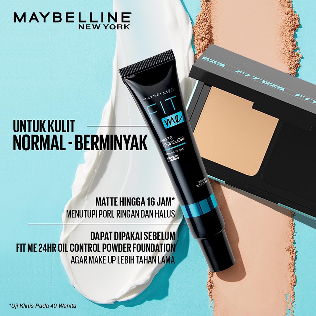 ❤ BELIA ❤ MAYBELLINE Fit Me Matte + Poreless SPF20 Primer | Normal to Oily | Primer | Make Up Base | Alas Make Up | BPOM