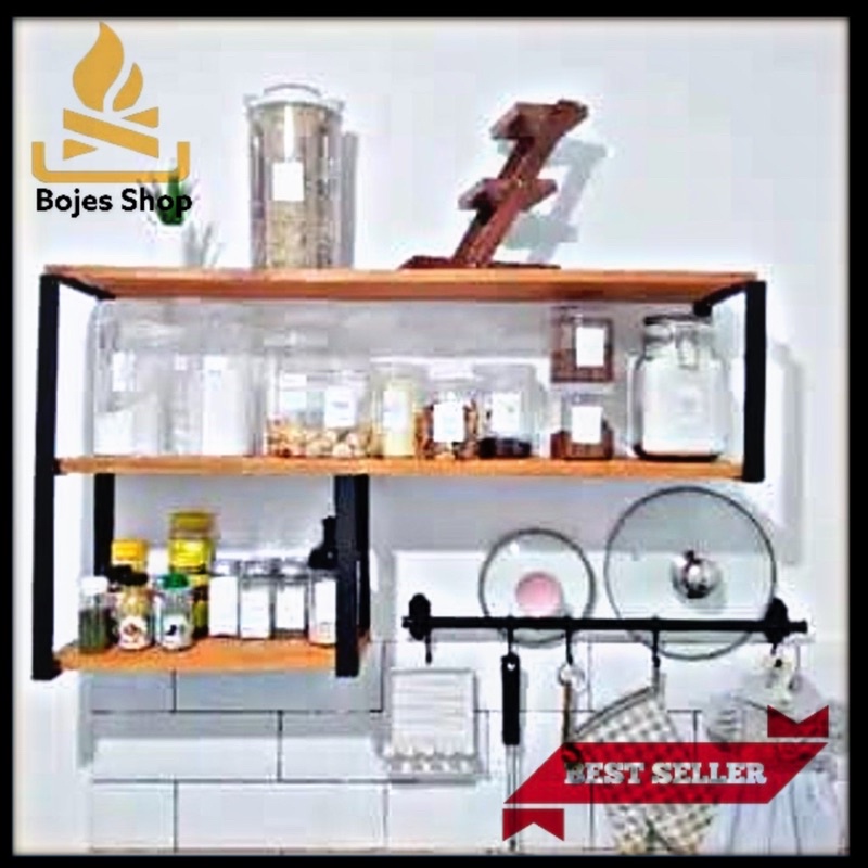 KICHEN SET rak bumbu dapur / ambalan rak dinding dapur serbaguna murah