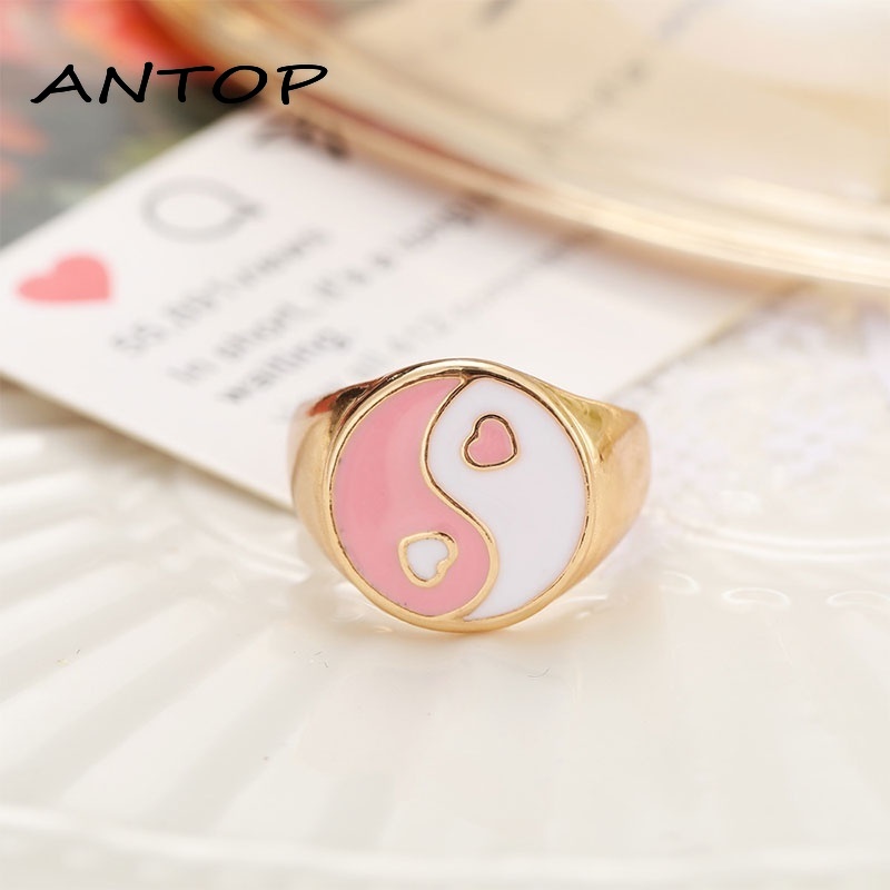 Cincin Jantung Tai Chi Untuk Aksesoris Perhiasan Fashion Wanita ANTOP