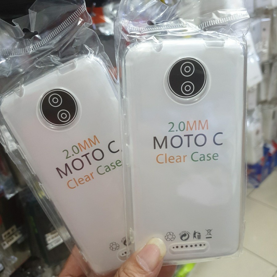 MOTO C CASE HD BENING CLEAR TRANSPARAN SILIKON SOFTCASE KARET TEBAL 2.00mm CASING COVER