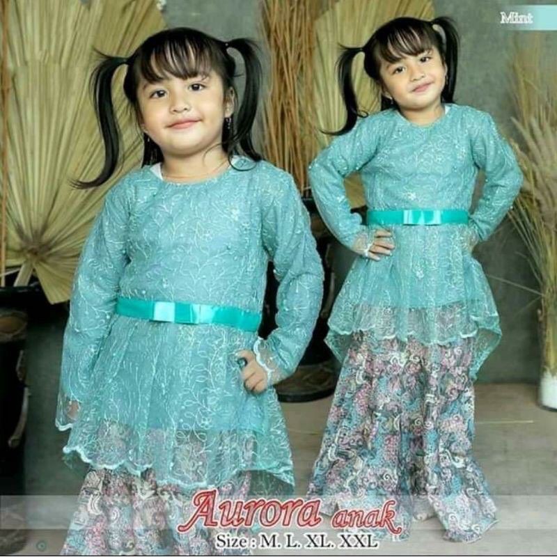 REAL PICT SETELAN KEBAYA TULLE ANK/AURORA ANAK/KEBAYA MODERN/KEBAYA LUCU