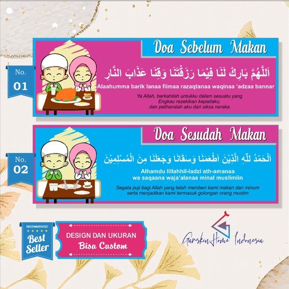 STIKER DOA SEBELUM MAKAN DAN DOA SETELAH MAKAN