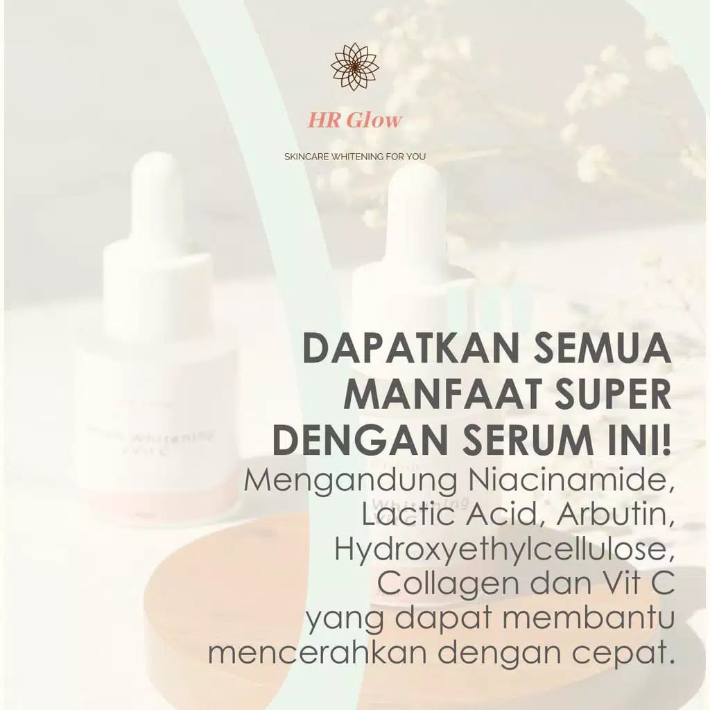 DISTRIBUTOR RESMI(Serum whitening + Vit C HR Glow - 20ml / pemutih wajah glowing / serum original