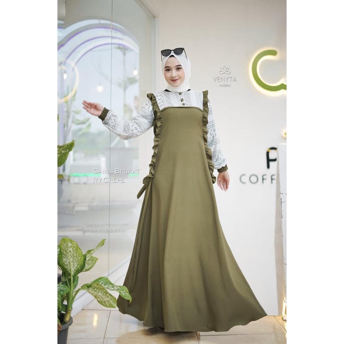 NARA NADA DRESS POLOS MIX BRUKAT MODEL BARU MAXI WANITA ELEGANT FASHION PESTA HAJATAN