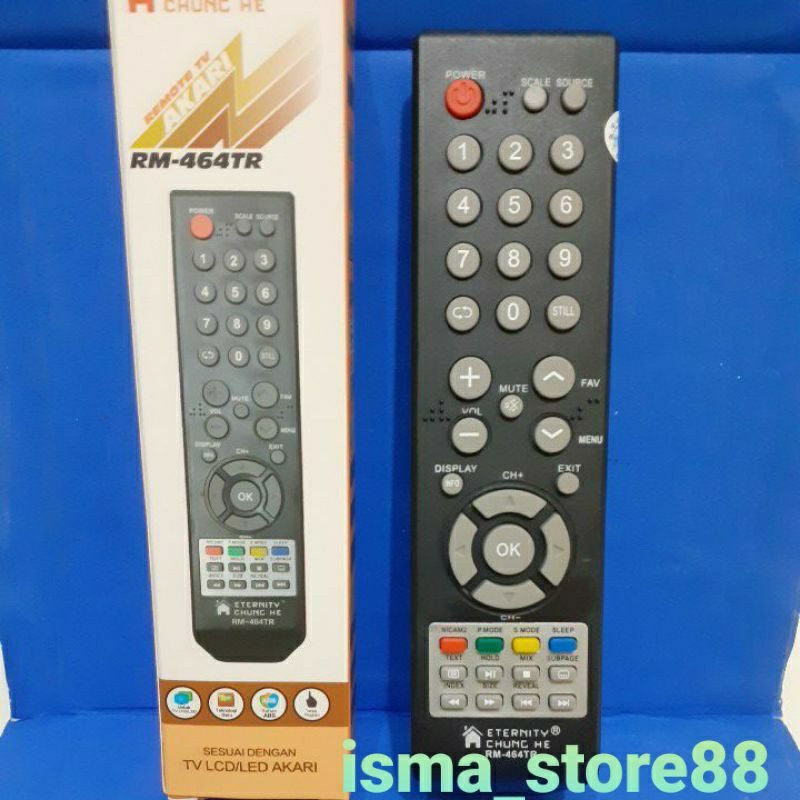 Remot tv Akari/kirana lcd led hdtv 3d multi chung he RM-464TR tanpa program