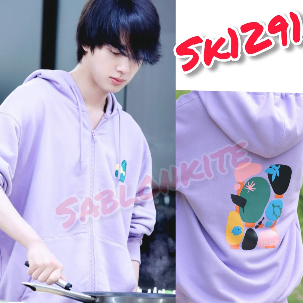 MURAH!!! HOODIE JAKET SLETING SEOK JIN SK1291 IN THE SOOP 2 UNISEX FLEECE