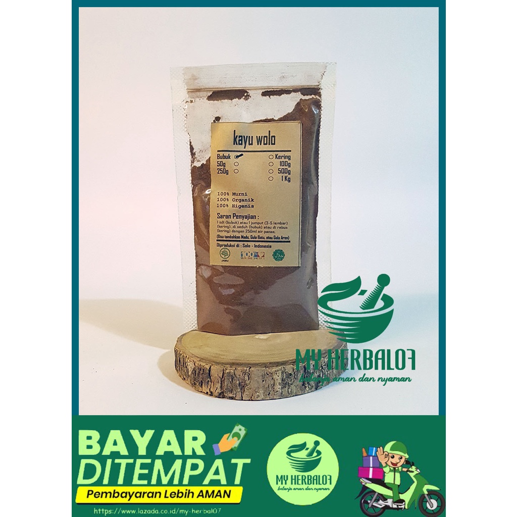 Obat Herbal Jamu Kayu Wolo, Lanang Bubuk Murni Tanpa Campuran / Penenang Stres Depresi / Suplemen Pe