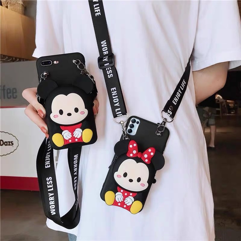 OPPO A36 A76 A96 A1K A11K A12 A3S A5S A7 A33W A37 A37F A39 A57 A71 A83 NEO 7 NEO 9 4G 5G SOFT CASE BONEKA DOMPET KOIN COIN + GANTUNGAN TALI HP SELEMPANG TAS SOFT WALLET STRAP