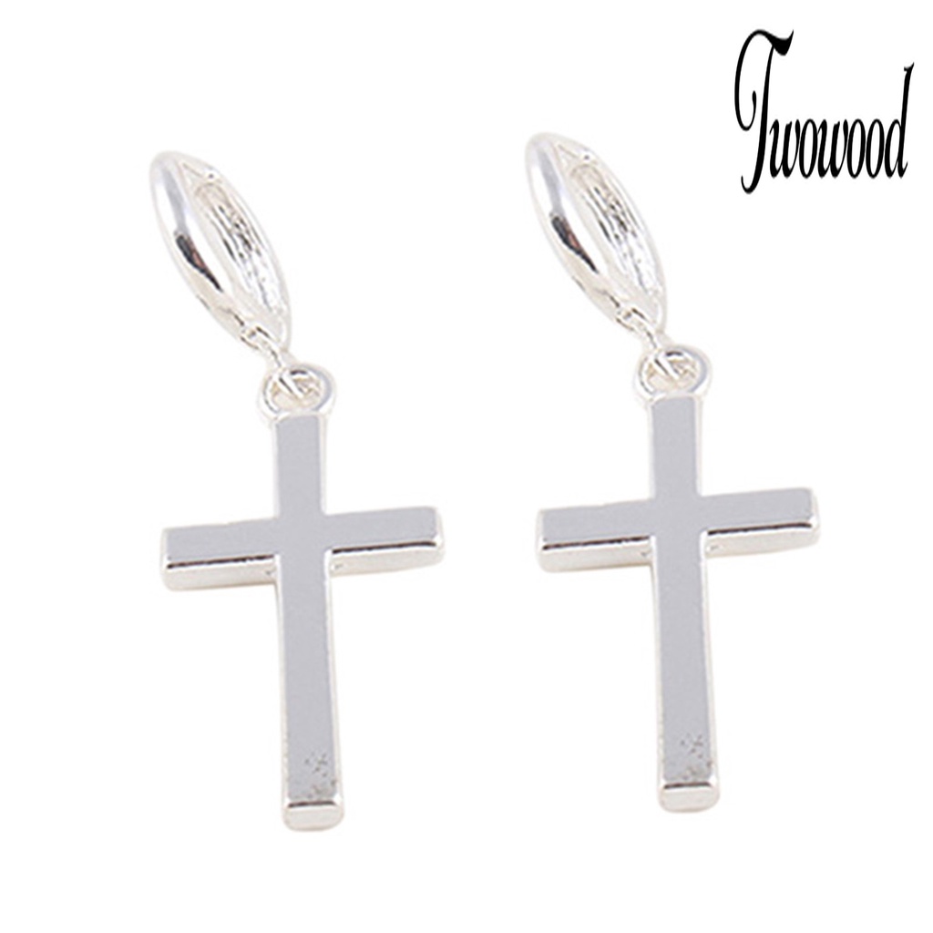 Anting Bentuk Salib Bahan Alloy Untuk Wanita