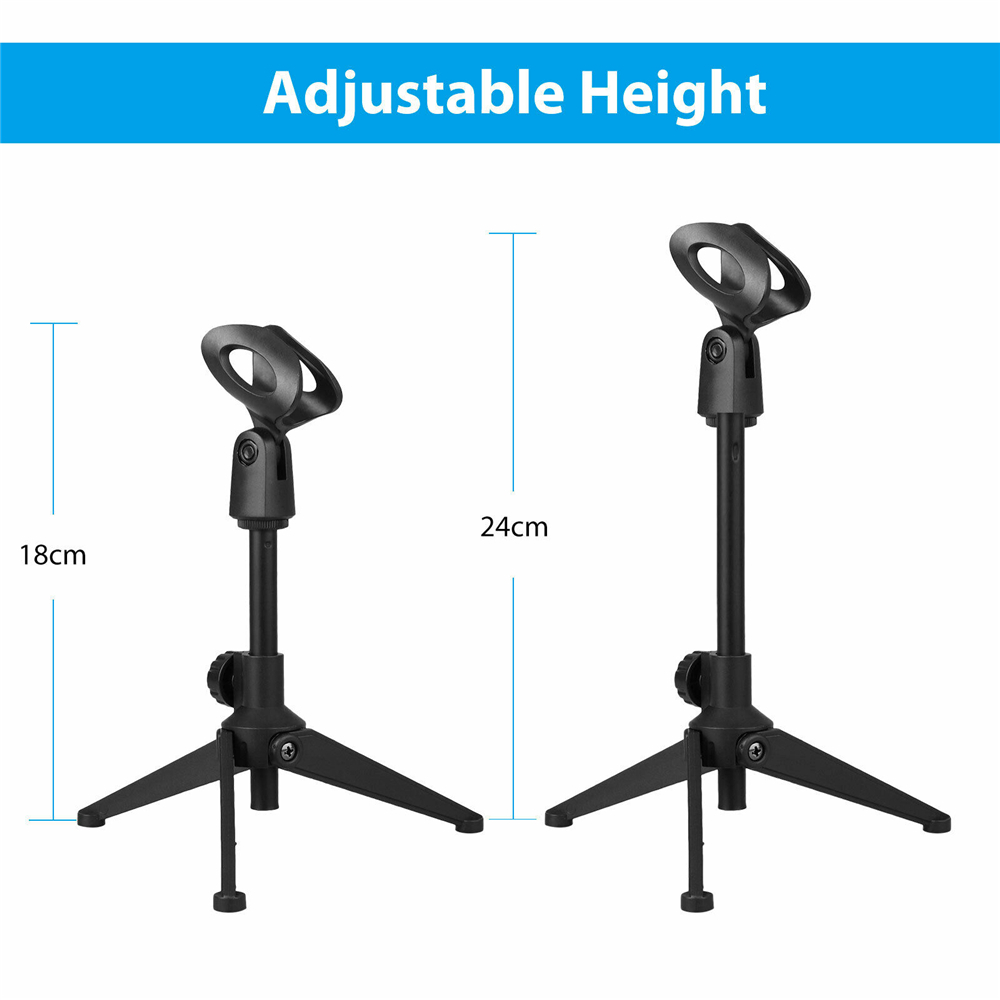 ELEGANT Adjustable Holder Desktop Standing Tripod 180° Rotating ABS Mic Clip Durable Live Broadcast Microphone Stand Rack/Multicolor