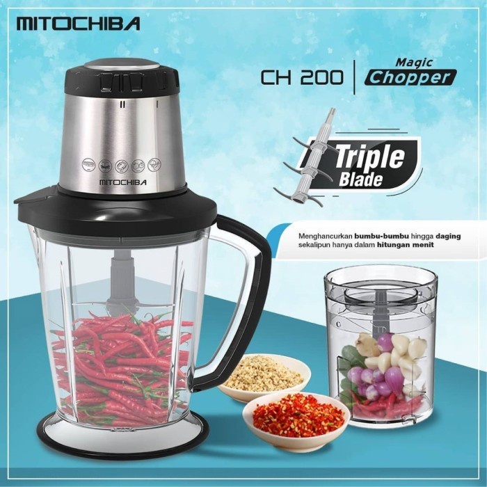 Mito CH200 Chopper Blender Penggiling Daging 2 Liter | Mitochiba CH 200