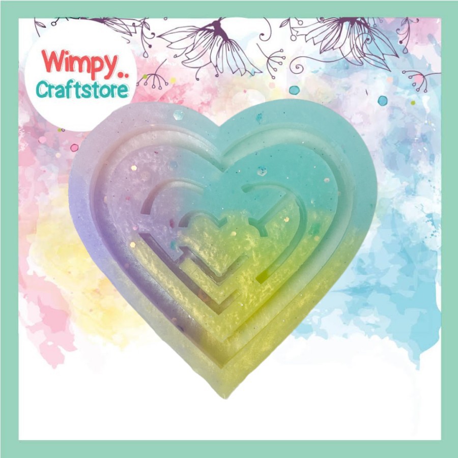 Cetakan Love Labyrinth Cetakan Silicone Resin Shaker Mold Art Craft