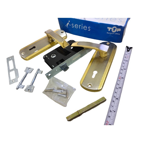 KUNCI PINTU TOP ISERIES SGP /KUNCI PINTU SET SILVER GOLD ELEGAN /KUNCI PINTU SET KOMPLIT/HANDLE GAGANG PEGANGAN PINTU/PEGANGAN PINTU/HANDEL/Kunci pintu set TOP 5210 SGP ISERIES komplit handle gagang tarikan termurah