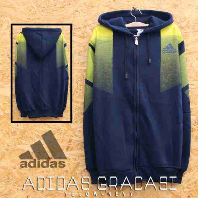 Promo Jaket adidas gradasi navy kuning S-S3-235